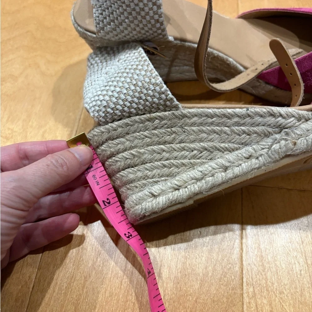 Women’s Pink Espadrille Wedge Sandals with Ankle Strap